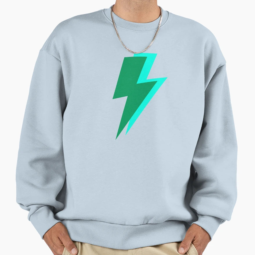 Green And Turquoise Lightning Sweatshirt - Novelty Apparel for Adults - T-Shirt, Sweatshirt, Hoodie