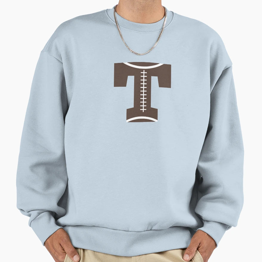 Personalized Football Initial T Sweatshirt - Custom Art Print Men Women - T-Shirt, Sweatshirt, Hoodie