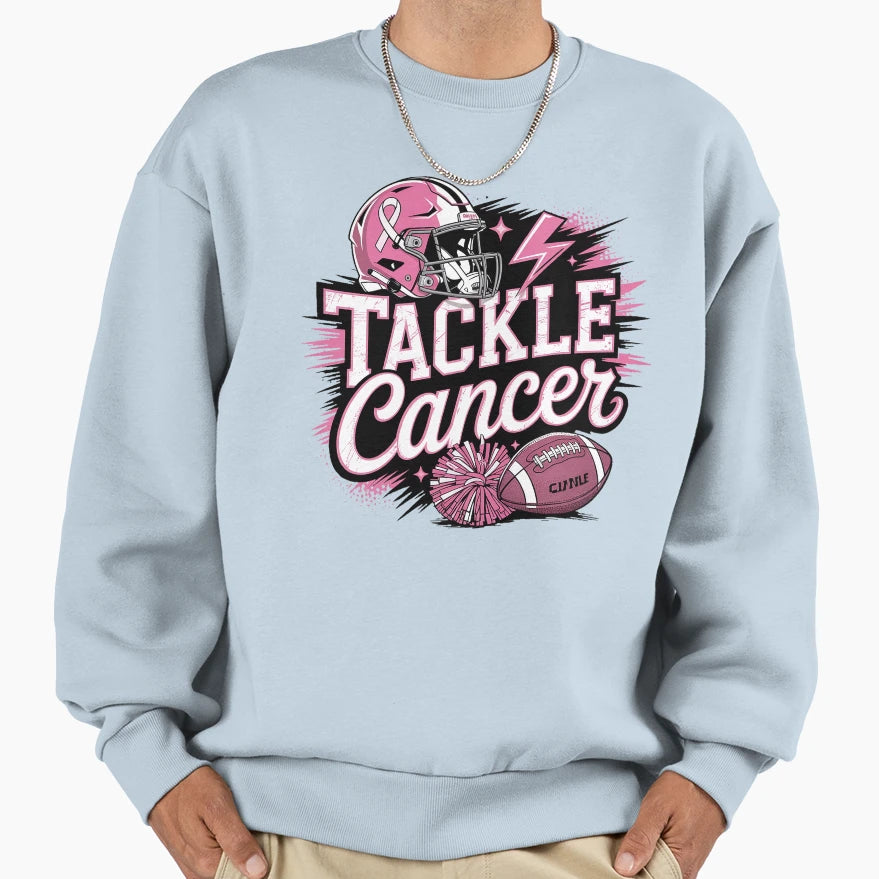 Tackle Breast Cancer Football Sweatshirt - Graphic Print for Adults - T-Shirt, Sweatshirt, Hoodie