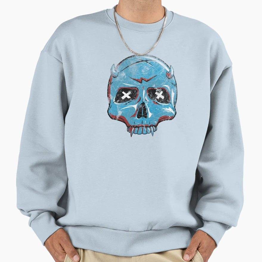 Demon Skull Sweatshirt - Casual Everyday Wear for Adults - T-Shirt, Sweatshirt, Hoodie