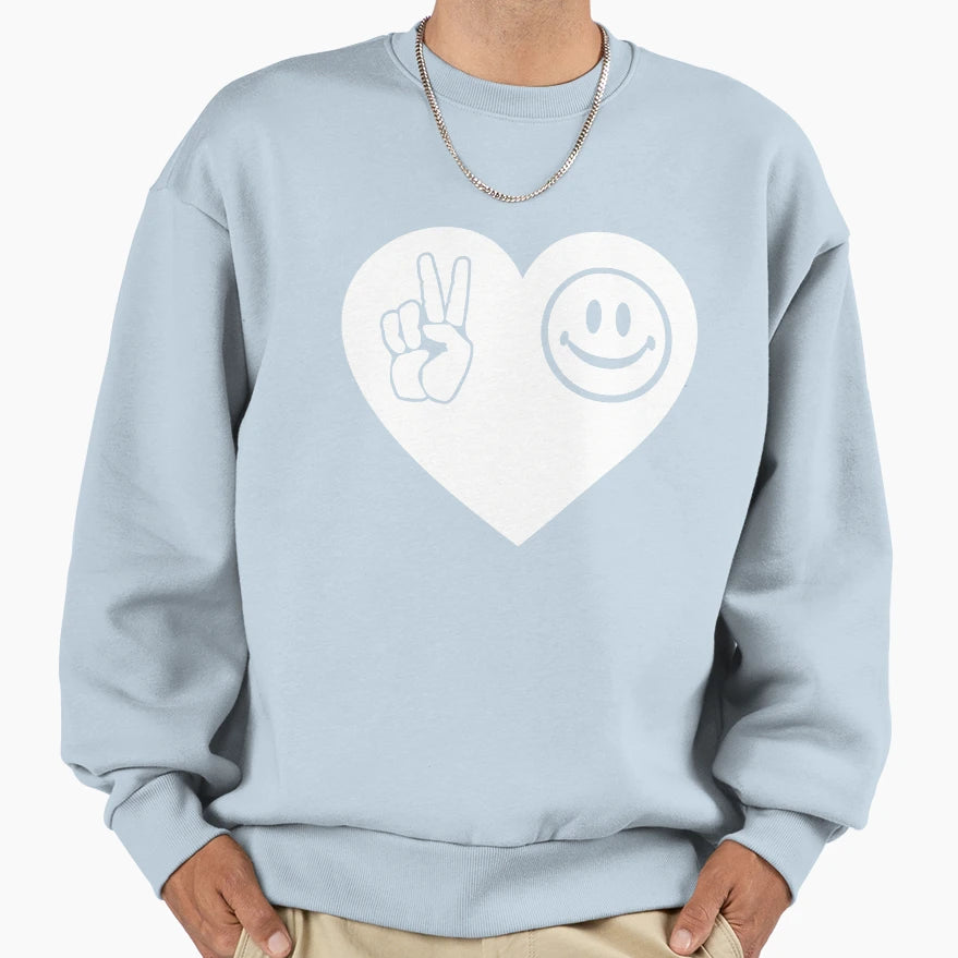 Peace Love Happiness Sweatshirt - Casual Everyday Wear for Adults - T-Shirt, Sweatshirt, Hoodie