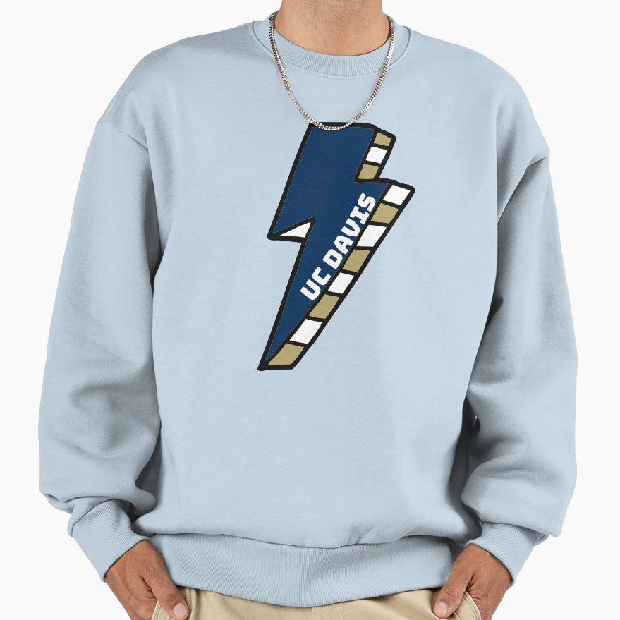 Uc Davis Lightning Bolt Sweatshirt - Casual Everyday Wear Unisex - T-Shirt, Sweatshirt, Hoodie