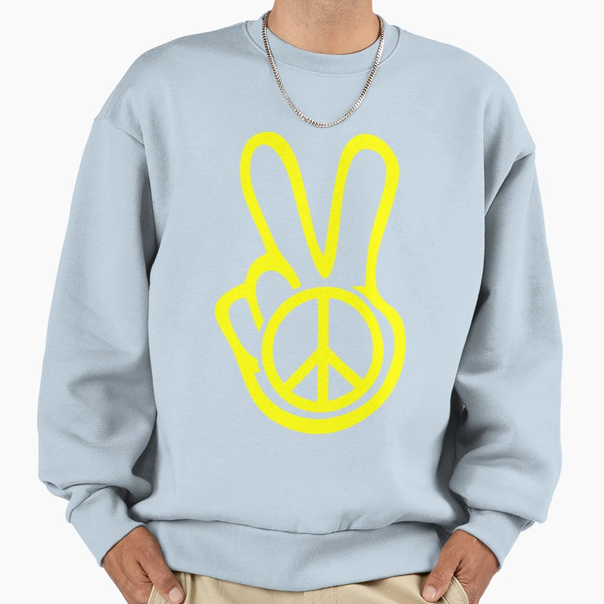 60S Peace Sign Sweatshirt - Custom Art Print for Adults - T-Shirt, Sweatshirt, Hoodie