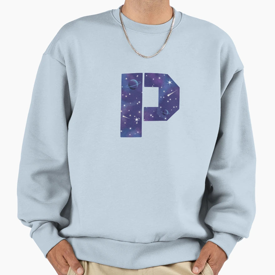 Outer Space P Sweatshirt - Minimalist Print for Adults - T-Shirt, Sweatshirt, Hoodie