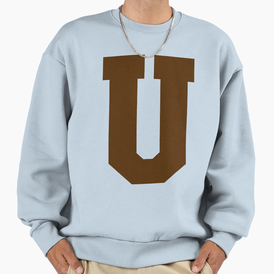 Alphabet Brown U Sports Letter U Sweatshirt - Novelty Apparel Men Women - T-Shirt, Sweatshirt, Hoodie