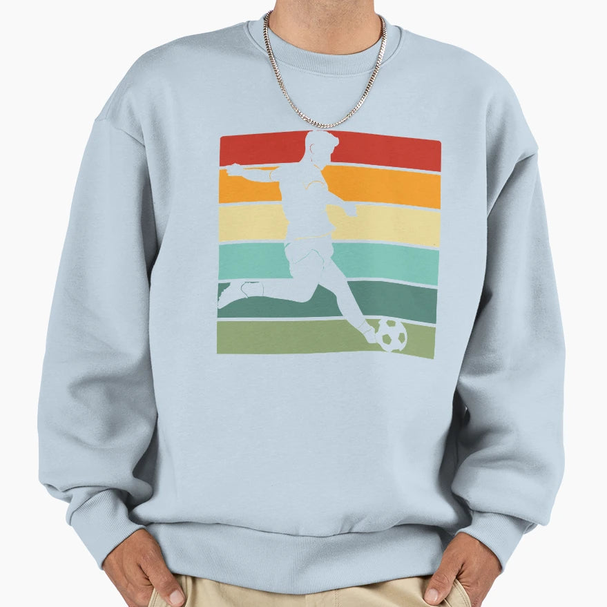 Soccer Football Player Stripes Sweatshirt - Aesthetic Graphic for Adults - T-Shirt, Sweatshirt, Hoodie