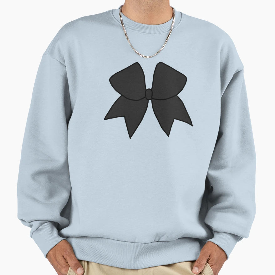 Black Cheer Bow Sweatshirt - Graphic Print for Adults - T-Shirt, Sweatshirt, Hoodie
