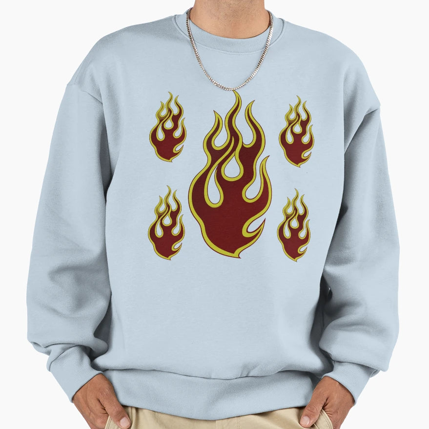 Red Flame Sweatshirt - Aesthetic Graphic Men Women - T-Shirt, Sweatshirt, Hoodie