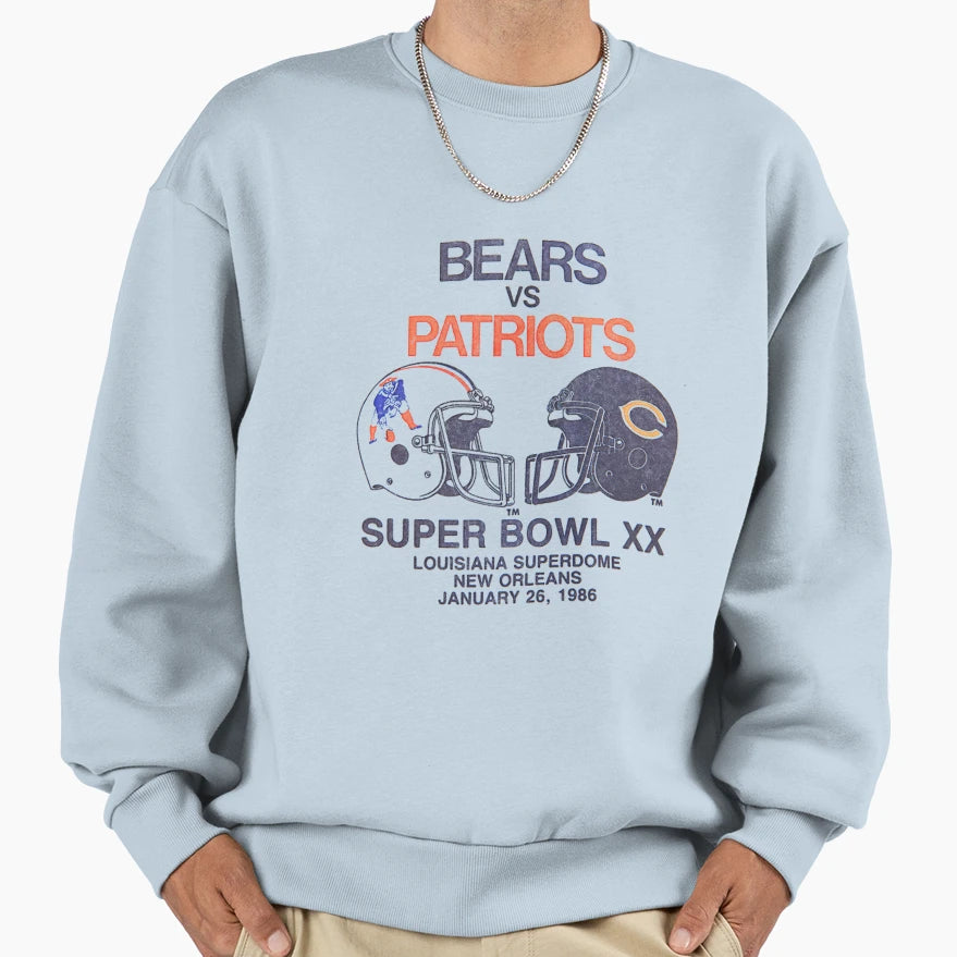 Bears Vs Patriots 86 Faded Sweatshirt - Fun Novelty Design Men Women - T-Shirt, Sweatshirt, Hoodie