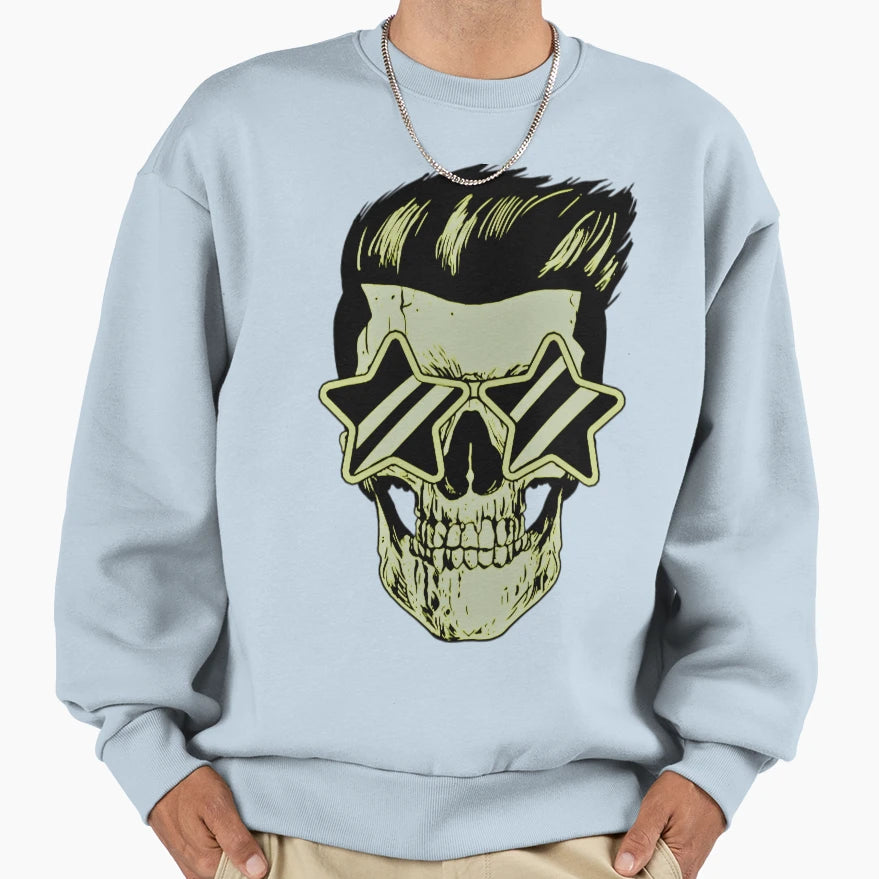 Crazy Pop Skull Star Sunglasses Sweatshirt - Trendy Graphic Men Women - T-Shirt, Sweatshirt, Hoodie