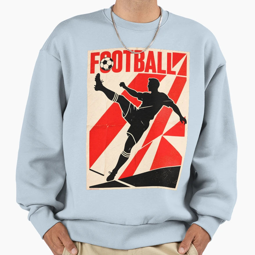 Football Kicking Player Silhouette Sweatshirt - Streetwear Style for Adults - T-Shirt, Sweatshirt, Hoodie