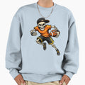 Skeleton Football Player Holding Ball Sweatshirt - Graphic Print for Adults - T-Shirt, Sweatshirt, Hoodie