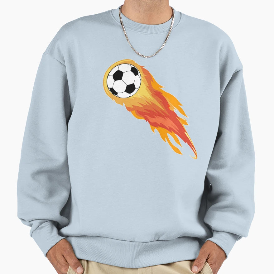 Fire Football Sweatshirt - Custom Art Print Men Women - T-Shirt, Sweatshirt, Hoodie