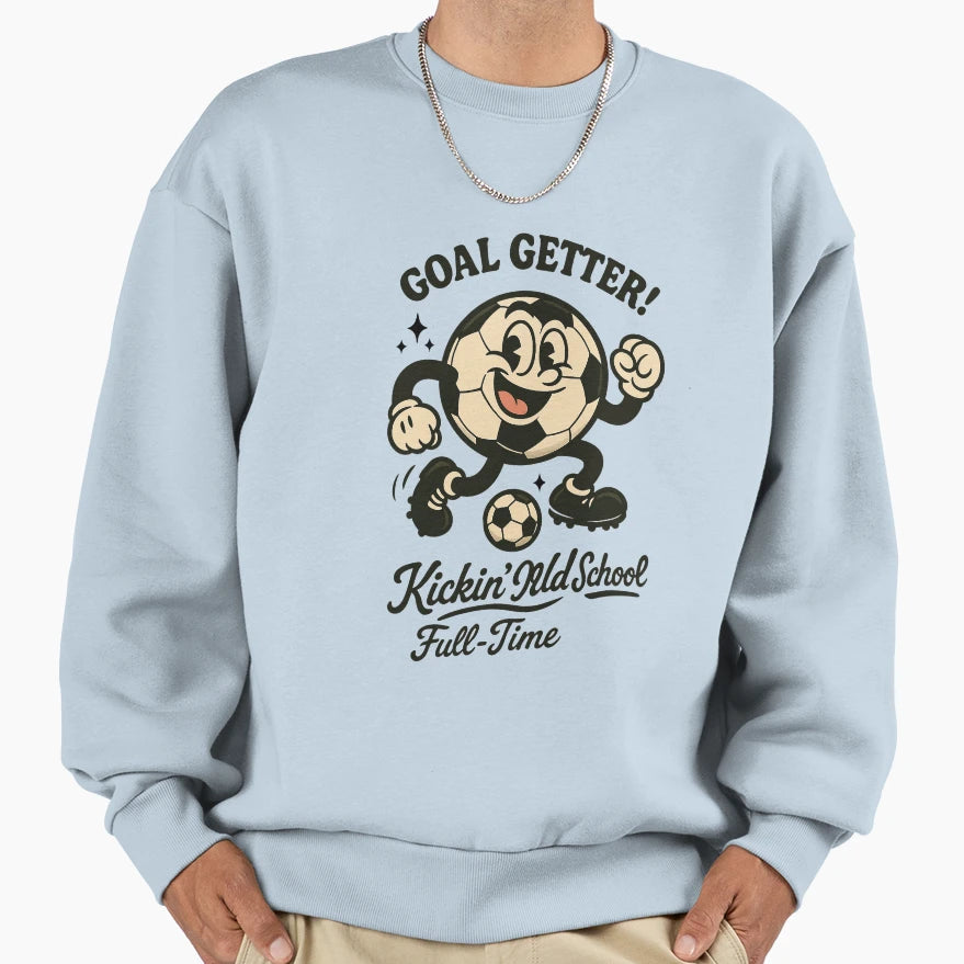 Striker Sam Cartoon Soccer Ball Sweatshirt - Trendy Graphic Unisex - T-Shirt, Sweatshirt, Hoodie