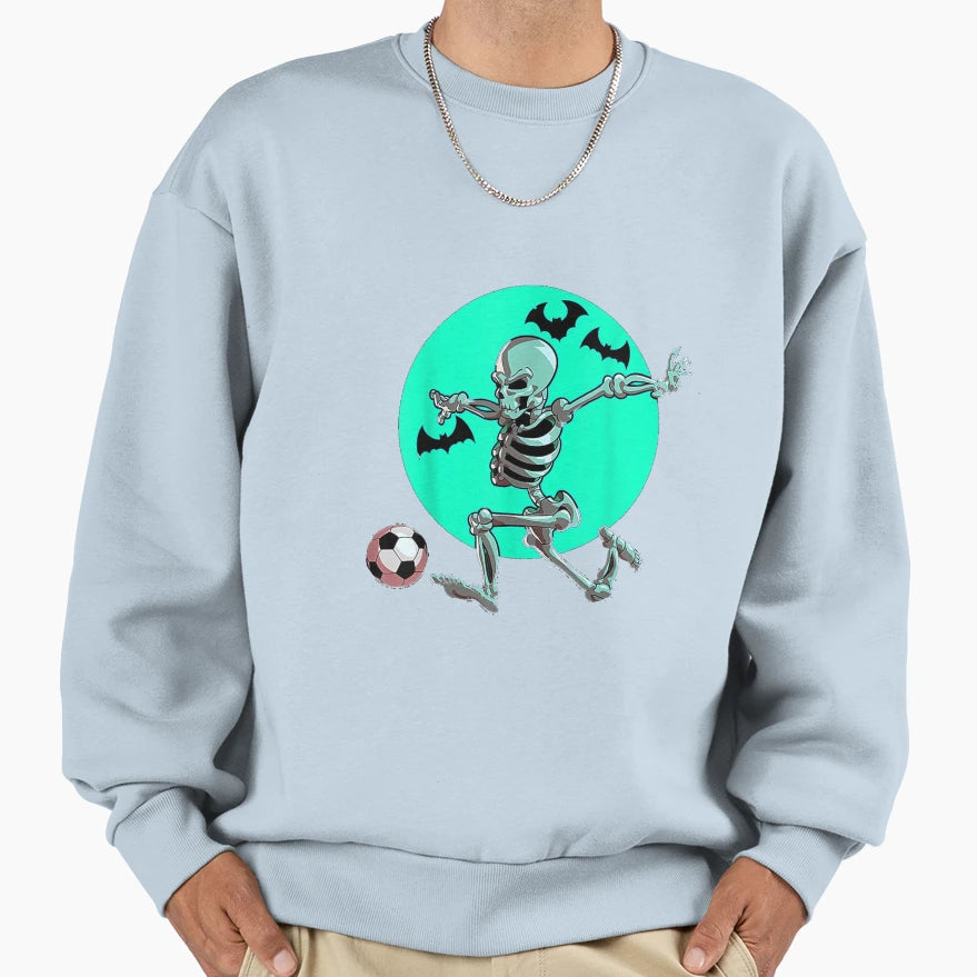 Soccer Skeleton Halloween Soccer Sweatshirt - Streetwear Style Unisex - T-Shirt, Sweatshirt, Hoodie