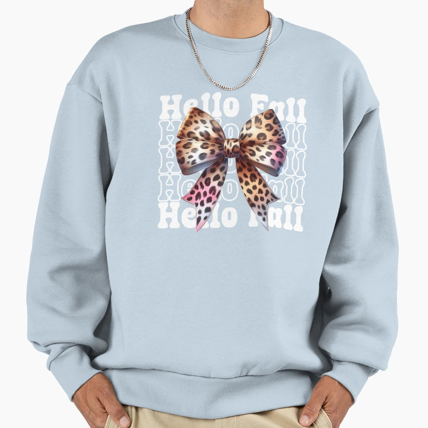 Coquette Leopard Bow Sweatshirt - Novelty Apparel Unisex - T-Shirt, Sweatshirt, Hoodie