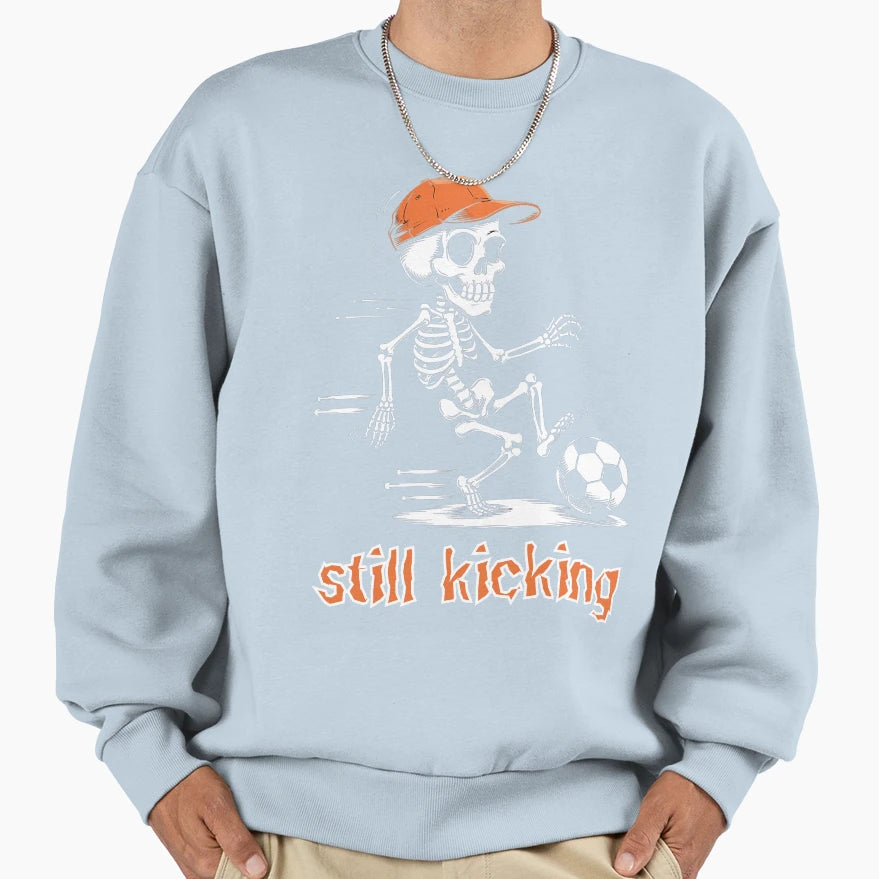 Skeleton Playing Soccer Still Sweatshirt - Streetwear Style Men Women - T-Shirt, Sweatshirt, Hoodie