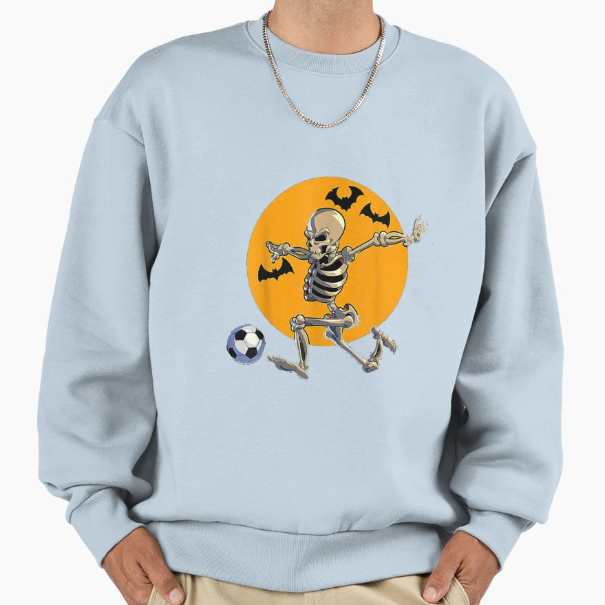 Soccer Skeleton Halloween Soccer Sweatshirt - Minimalist Print Men Women - T-Shirt, Sweatshirt, Hoodie