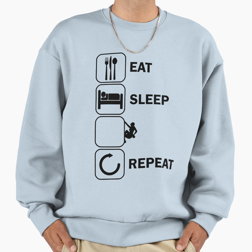 Sleeping Eating Climbing Bouldering Sweatshirt - Streetwear Style Unisex - T-Shirt, Sweatshirt, Hoodie