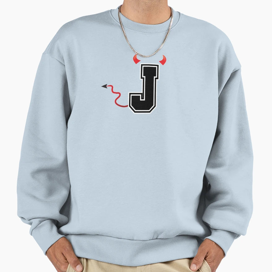 Letter J College Font Evil Naughty Sweatshirt - Novelty Apparel Men Women - T-Shirt, Sweatshirt, Hoodie