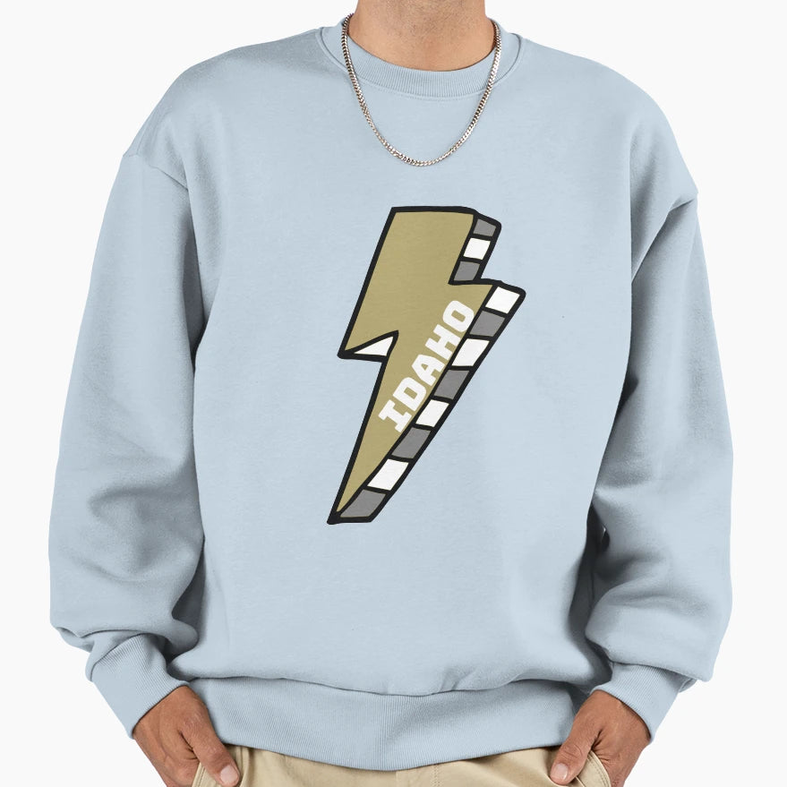 University Idaho Lightning Bolt Sweatshirt - Minimalist Print for Adults - T-Shirt, Sweatshirt, Hoodie