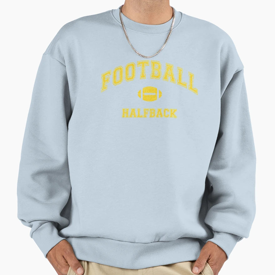 Football Team Halfback Distressed Sweatshirt - Novelty Apparel Unisex - T-Shirt, Sweatshirt, Hoodie