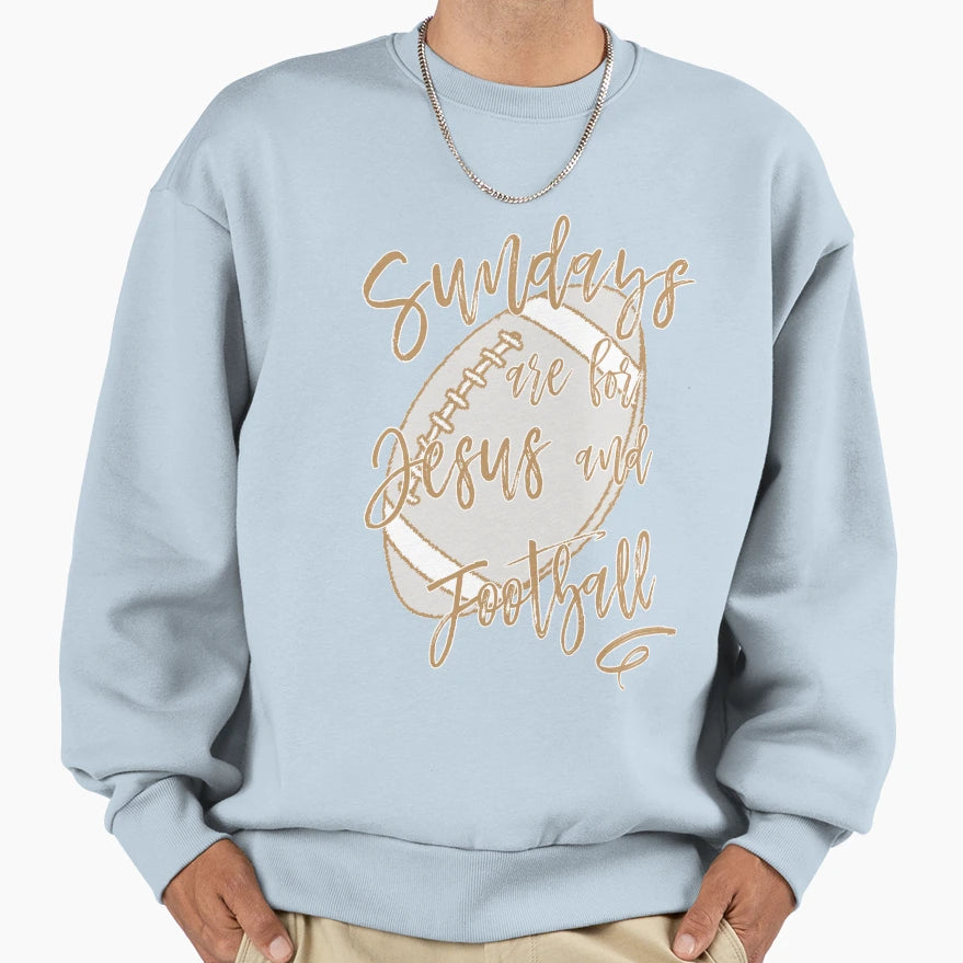 Sundays Are Jesus And Football Sweatshirt - Unique Graphic for Adults - T-Shirt, Sweatshirt, Hoodie