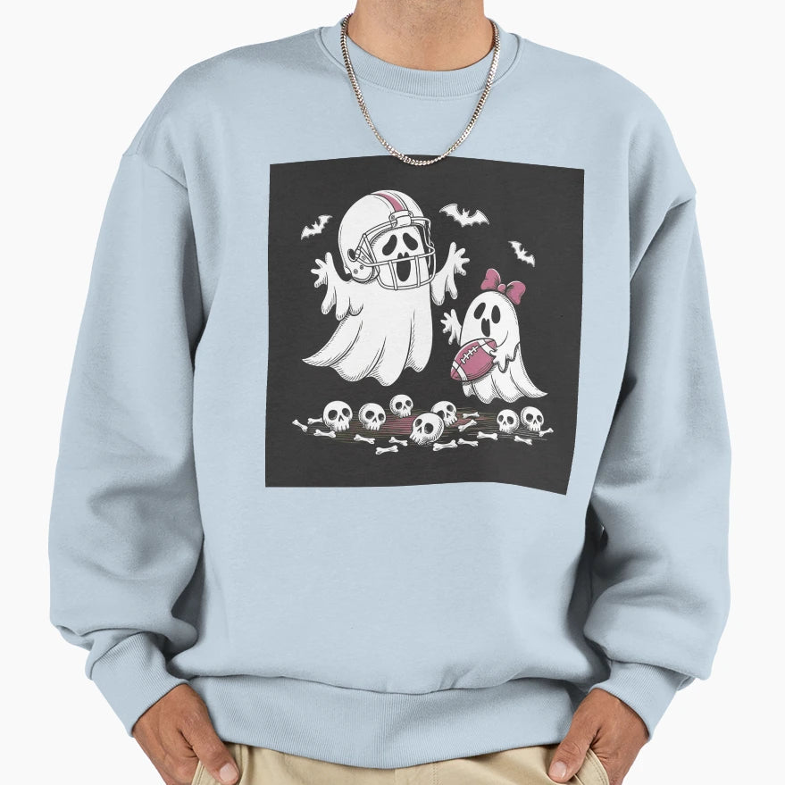Little Halloween Ghost Sweatshirt - Minimalist Print for Adults - T-Shirt, Sweatshirt, Hoodie
