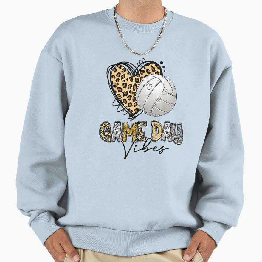 Bleached Volleyball Game Day Vibes Sweatshirt - Unique Graphic Men Women - T-Shirt, Sweatshirt, Hoodie