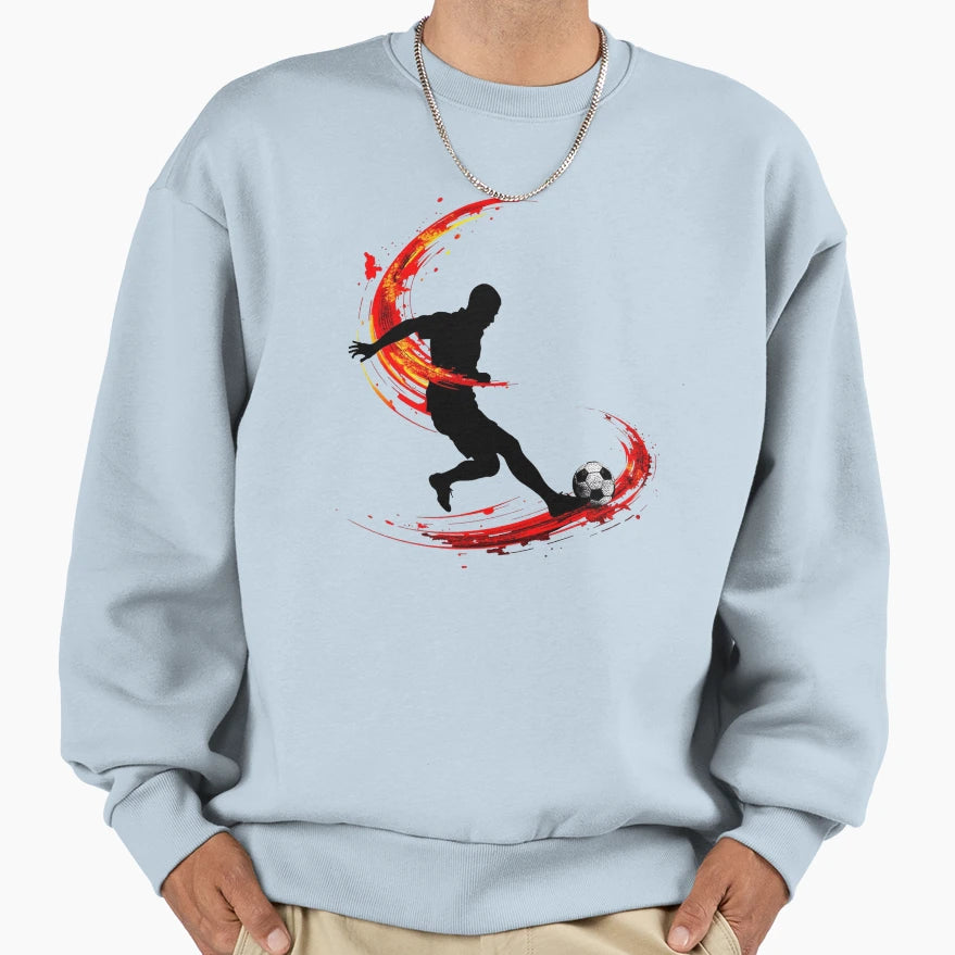 Dynamic Soccer Strike Abstract Sweatshirt - Custom Art Print Unisex - T-Shirt, Sweatshirt, Hoodie