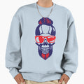 Skull Hipster Sunglasses Beard Sweatshirt - Custom Art Print Unisex - T-Shirt, Sweatshirt, Hoodie