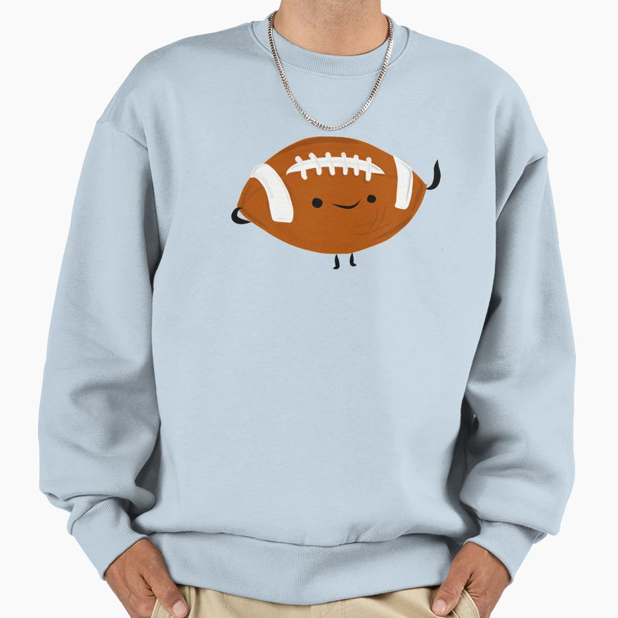 Football Smiley Face Sweatshirt - Minimalist Print Men Women - T-Shirt, Sweatshirt, Hoodie