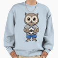 Soccer Owl Player Cartoon Mascot Sweatshirt - Minimalist Print for Adults - T-Shirt, Sweatshirt, Hoodie