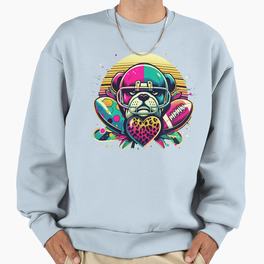 Bulldogs Huddle Sports Fan Sweatshirt - Graphic Print Unisex - T-Shirt, Sweatshirt, Hoodie