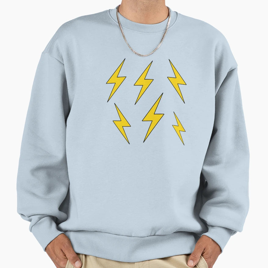 Yellow Aesthetic Lightning Bolts Sweatshirt - Unique Graphic Men Women - T-Shirt, Sweatshirt, Hoodie