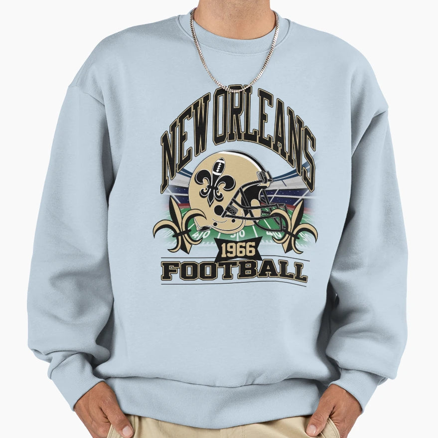 New Orleans Football Gridiron Sweatshirt - Custom Art Print for Adults - T-Shirt, Sweatshirt, Hoodie