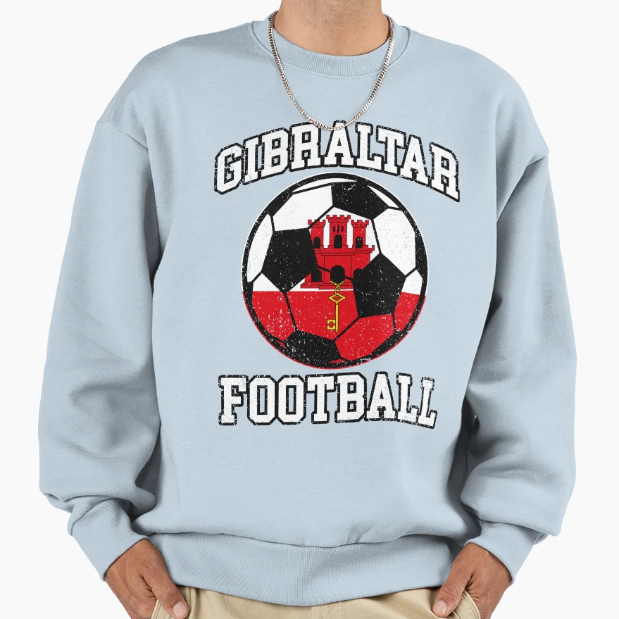 Soccer Ball Gibraltar Soccer Fans And T-Shirt - Minimalist Print Unisex - T-Shirt, Sweatshirt, Hoodie