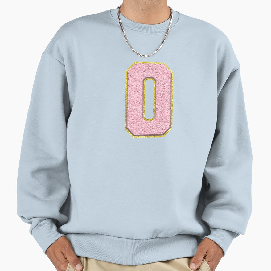 O Preppy Varsity Letter Patch Sweatshirt - Graphic Print Unisex - T-Shirt, Sweatshirt, Hoodie