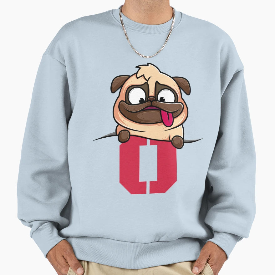 Pug Alphabet Letter O Dog Alphabet Sweatshirt - Streetwear Style for Adults - T-Shirt, Sweatshirt, Hoodie