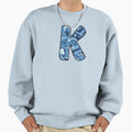 K Blue Marble Alphabet Letter Sweatshirt - Unique Graphic Men Women - T-Shirt, Sweatshirt, Hoodie