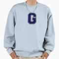 Silver And Navy Varsity Letter G Sweatshirt - Aesthetic Graphic Men Women - T-Shirt, Sweatshirt, Hoodie