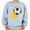 Flaming Soccer Ball Sweatshirt - Casual Everyday Wear Unisex - T-Shirt, Sweatshirt, Hoodie