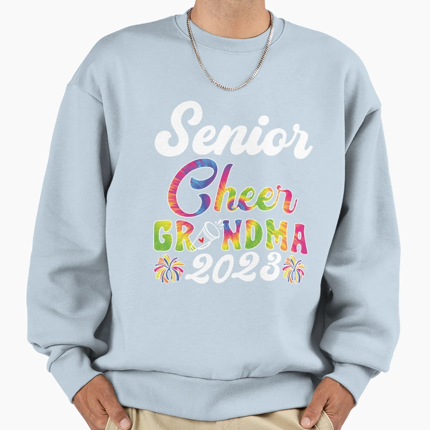 Senior Cheer Grandma 2023 Tie Dye Sweatshirt - Graphic Print Men Women - T-Shirt, Sweatshirt, Hoodie
