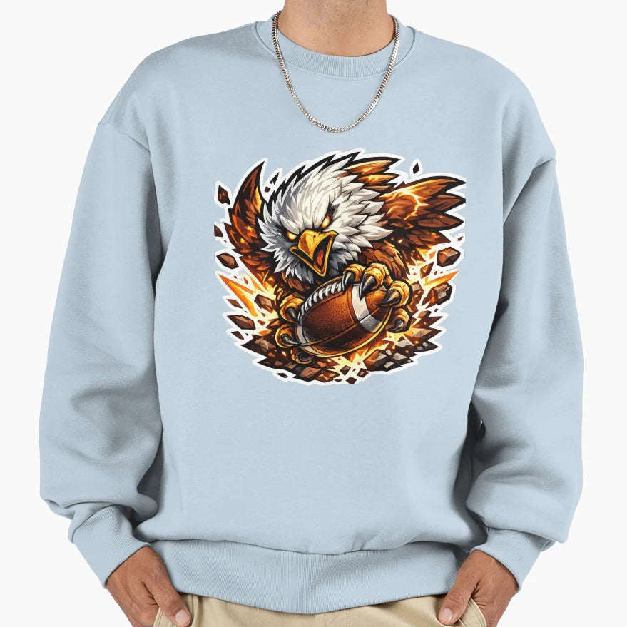 American Football Eagle Mascot Sweatshirt - Minimalist Print for Adults - T-Shirt, Sweatshirt, Hoodie