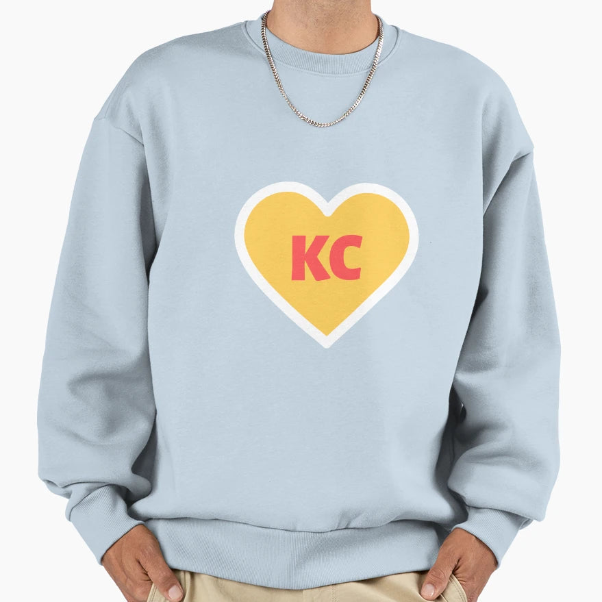 I Love Kansas City Heart Kc Sweatshirt - Custom Art Print for Adults - T-Shirt, Sweatshirt, Hoodie
