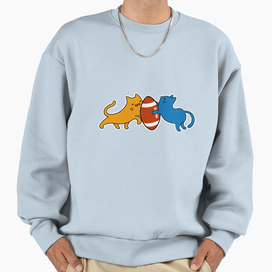 Cats Fight Ball American Sweatshirt - Casual Everyday Wear for Adults - T-Shirt, Sweatshirt, Hoodie