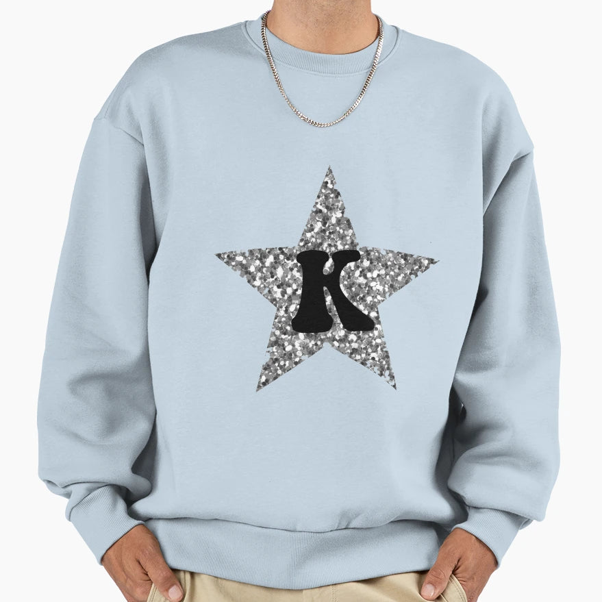 K Silver Star Sweatshirt - Fun Novelty Design Men Women - T-Shirt, Sweatshirt, Hoodie