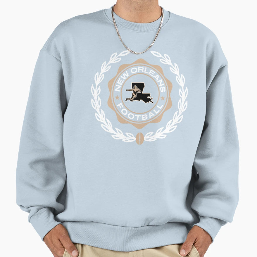 New Orleans Football Victory Laurel Sweatshirt - Custom Art Print Unisex - T-Shirt, Sweatshirt, Hoodie