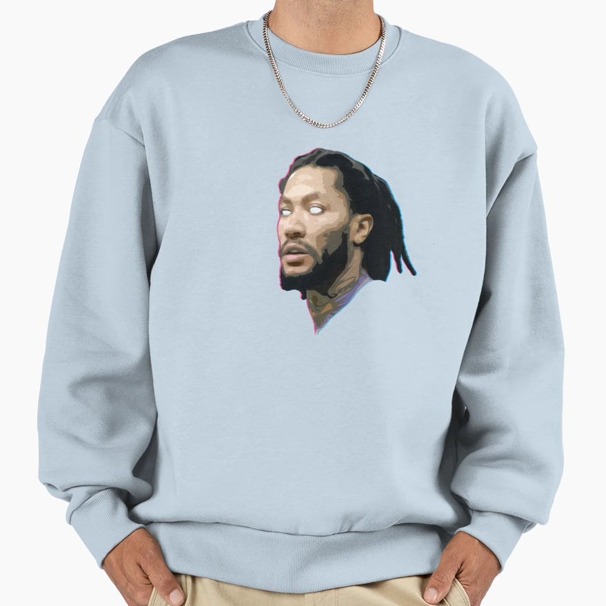 Derrick Rose White Eyes Sweatshirt - Fun Novelty Design Unisex - T-Shirt, Sweatshirt, Hoodie
