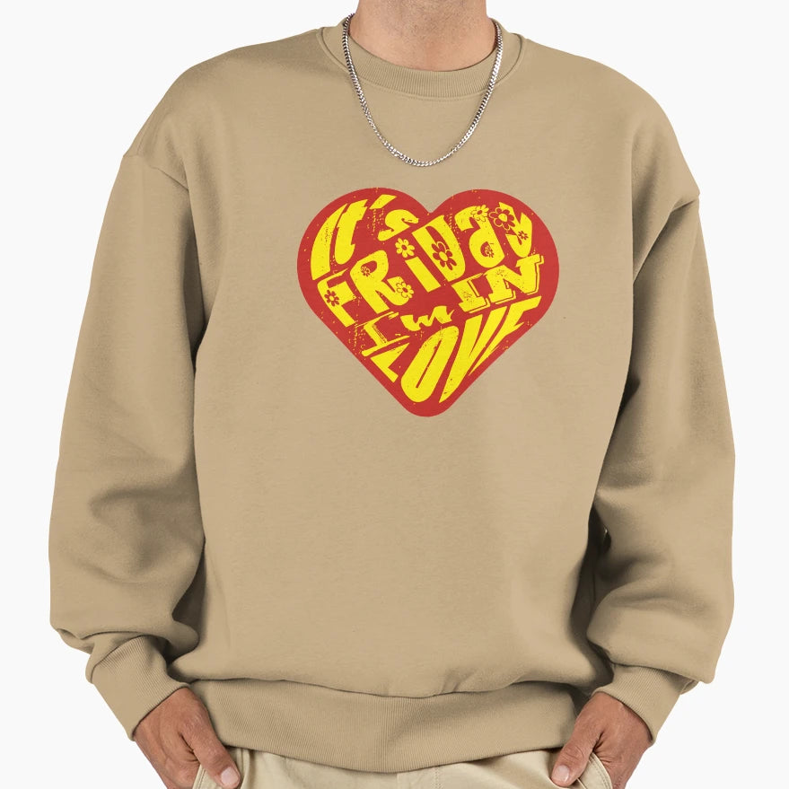 Its Friday Im Love Red Yella Sweatshirt - Fun Novelty Design Unisex - T-Shirt, Sweatshirt, Hoodie